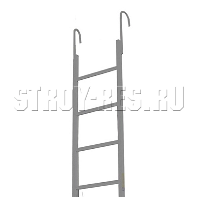 Лестница навесная с алюминиевыми крюками ЛНАак-2,0