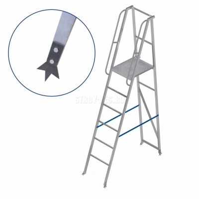 Лестница-платформа фиксированной высоты с шипами ЛПФВА Н=1,2-1