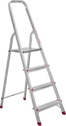 Стремянка стальная оцинкованная с 4 ступенями ZZ 404 2,91м