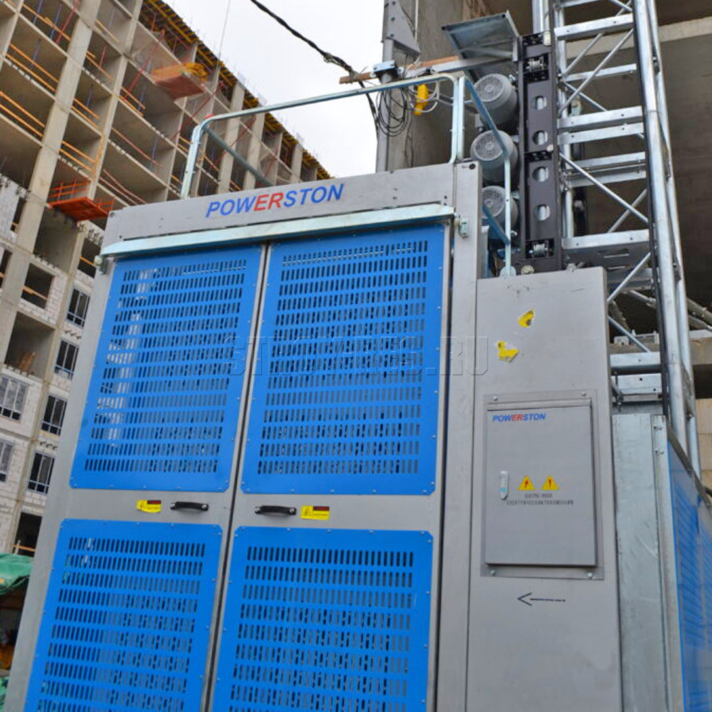 Грузопассажирский подъемник Powerston SC200 c оцинкованной мачтой высота 75 метров